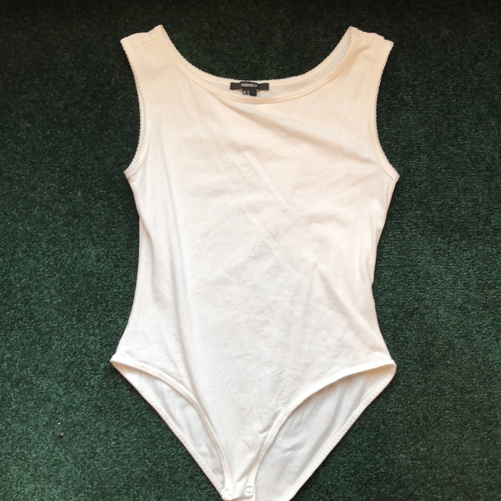 🍄White tank top body suit cotton🍄